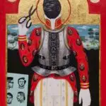 Hair Salon No. 6
91 x 122 cm
Acrylic, paper collage and gold leaf on canvas
2025
4,000 USD