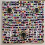 Market Hair (No. 4)
122 x 122 cm
Acrylic, ropes, thread, badge pins, neoprene rubber and gold leaf
2025
5,000 USD