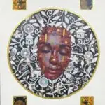 Face in Disc
76 x 102 cm
Acrylic and collage on canvas 
2024
3,000 USD