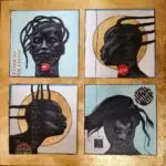 TOTEM MINI NO.16 
61 x 61cm
Acrylic, gold leaf and collage on canvas
2025
1,500 USD